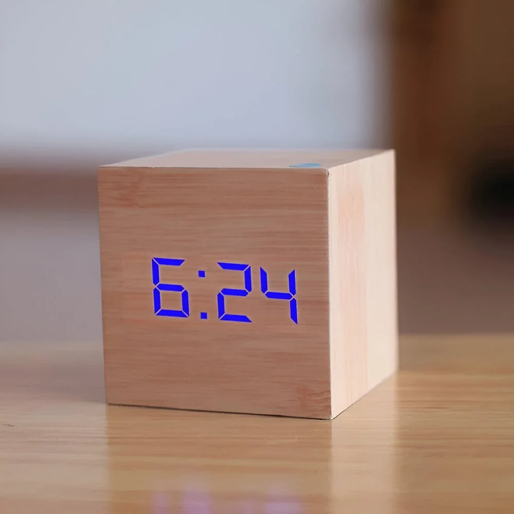 Digital Alarm Clock Modern Design Cube Shape Led Alarm Clock - Image 8